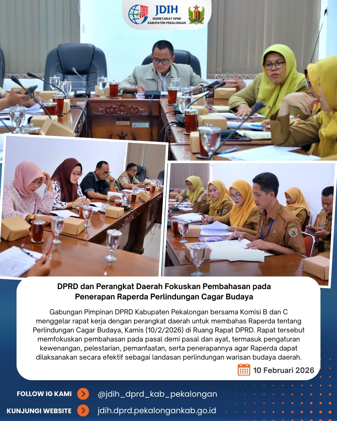 DPRD dan Perangkat Daerah Fokuskan Pembahasan pada Penerapan Raperda Perlindungan Cagar Budaya