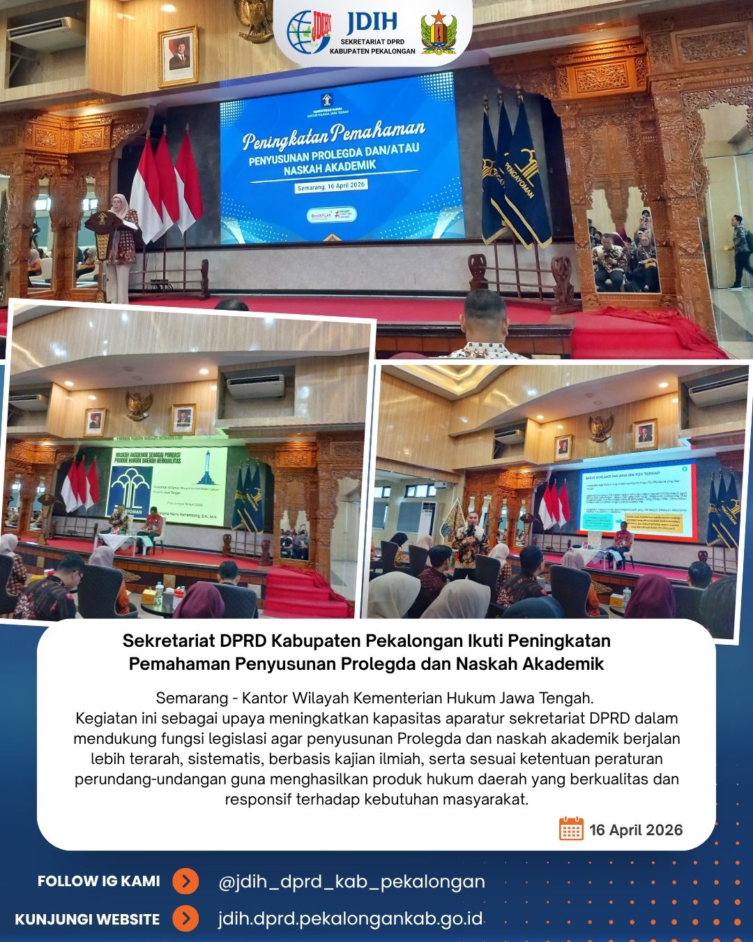 Sekretariat DPRD Kabupaten Pekalongan Ikuti Peningkatan Pemahaman Penyusunan Prolegda dan Naskah Akademik